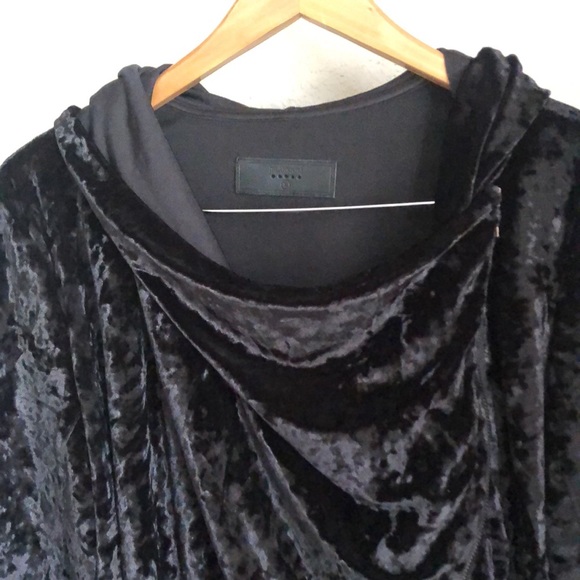 BLANKNyC Black Crushed Velvet Zip up Moto Jacket - Picture 6 of 15